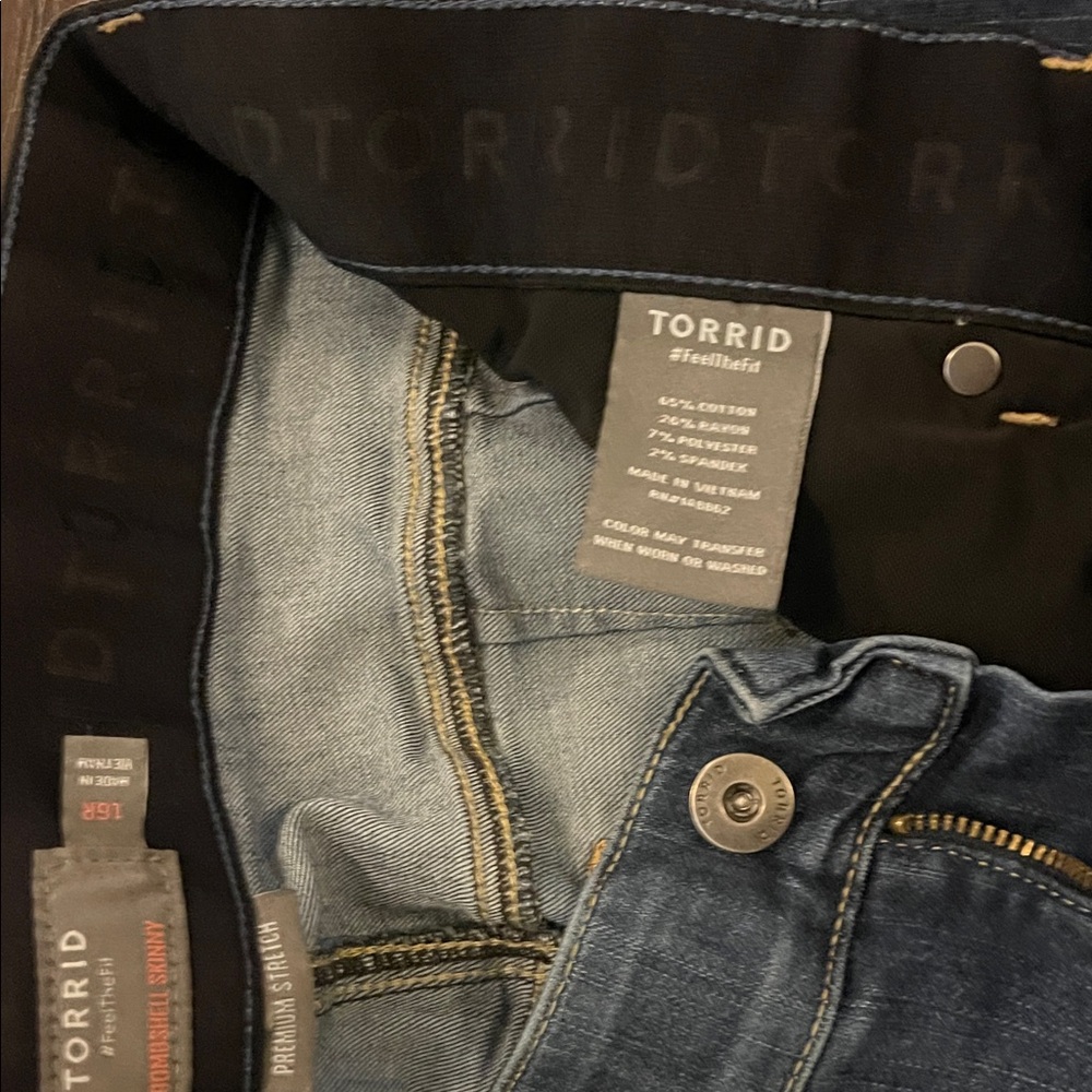 Torrid Distressed Skinny Jeans in Blue - Picture 3 of 7